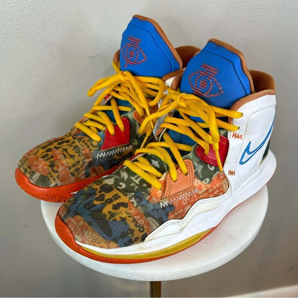 NIKE Kyrie Infinity Basketball‎ Shoe Sneakers White Orange Blue Boys Men's 5.5